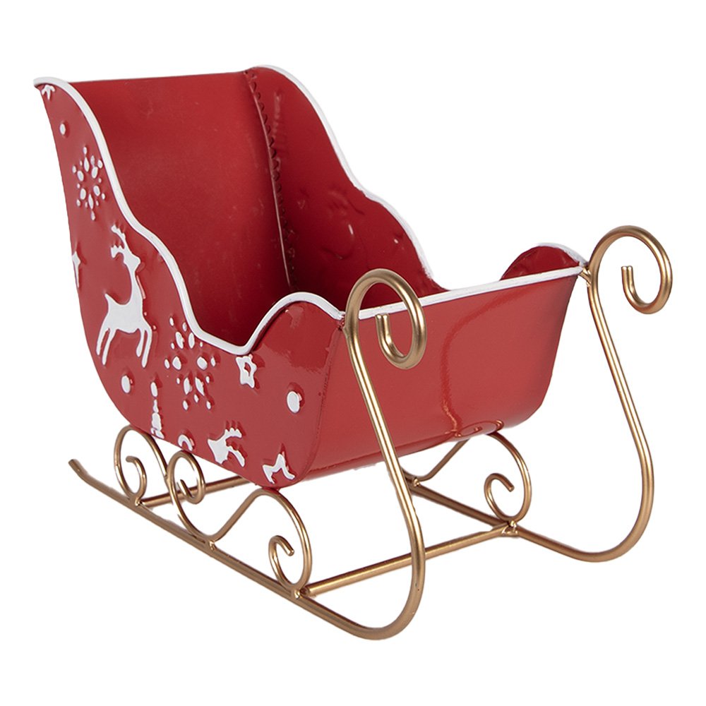 Kerstdecoratie Beeld Slee 29x13x19 cm Rood Metaal