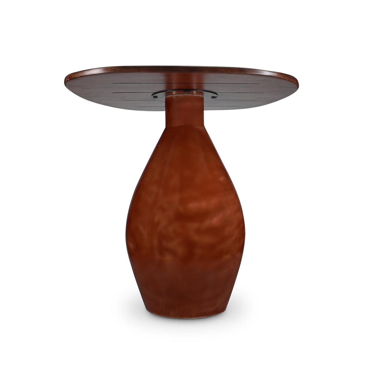 Bijzettafel 50x45xH50cm met houten tafelblad rode klei Mio