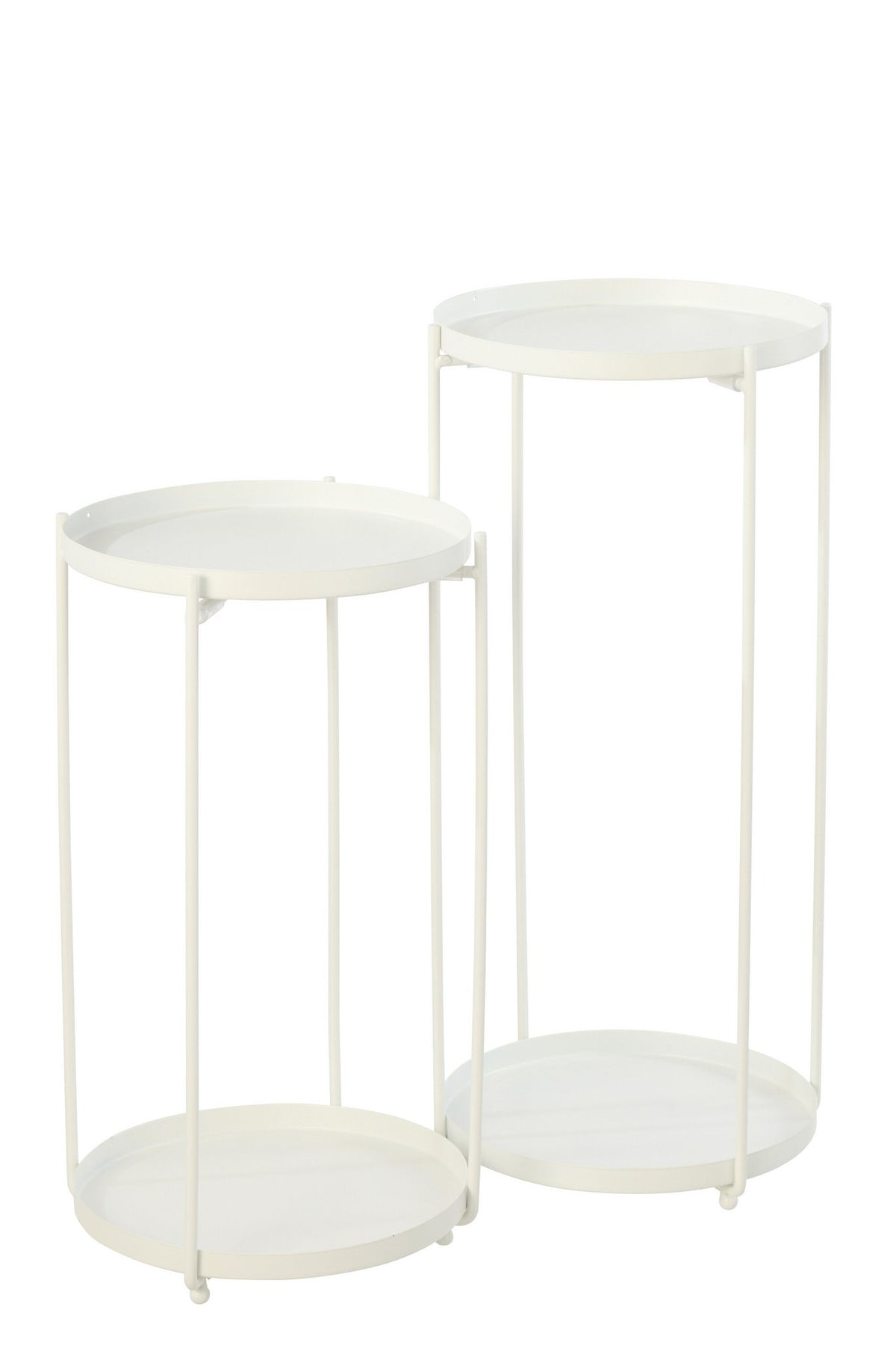 J-Line bijzettafel Rond - ijzer - wit - S