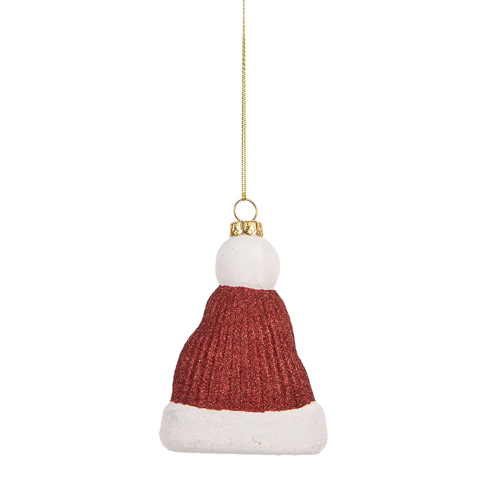 Kersthanger Kerstmuts 7x4x10 cm Rood Wit Kunststof