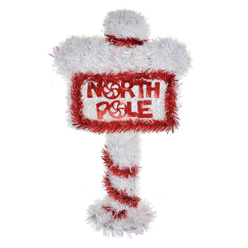 Kerst Tekstbord Sign 20x5x36 cm Rood Wit Kunststof