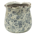 Bloempot Ø 15x14 cm Grijs Beige Keramiek Bloemen Bloempot Binnen