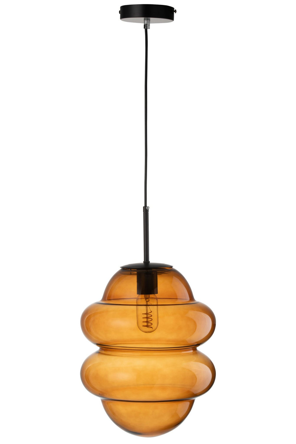 J-Line Hanglamp Honinglepel Glas Bruin