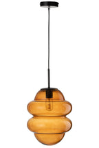 J-Line Hanglamp Honinglepel Glas Bruin