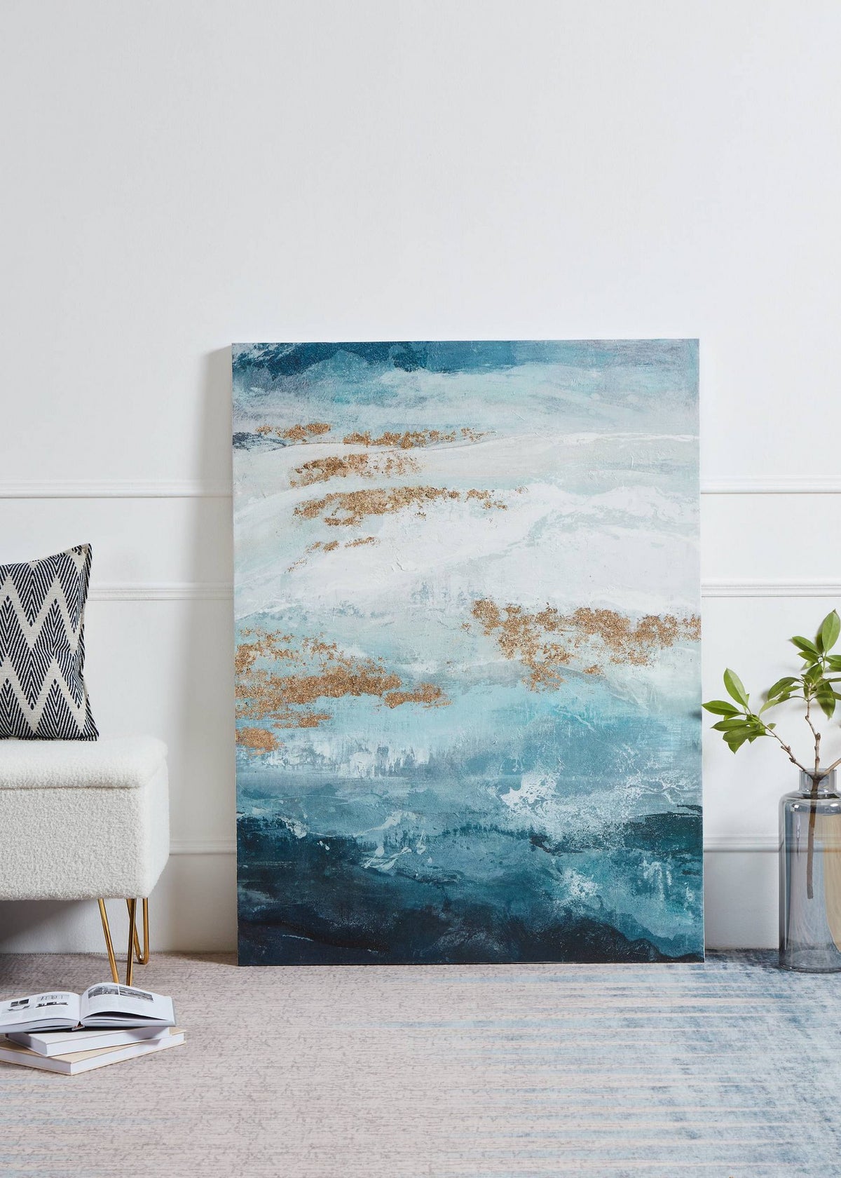 Schilderij Alaminos Blauw 90x120 cm