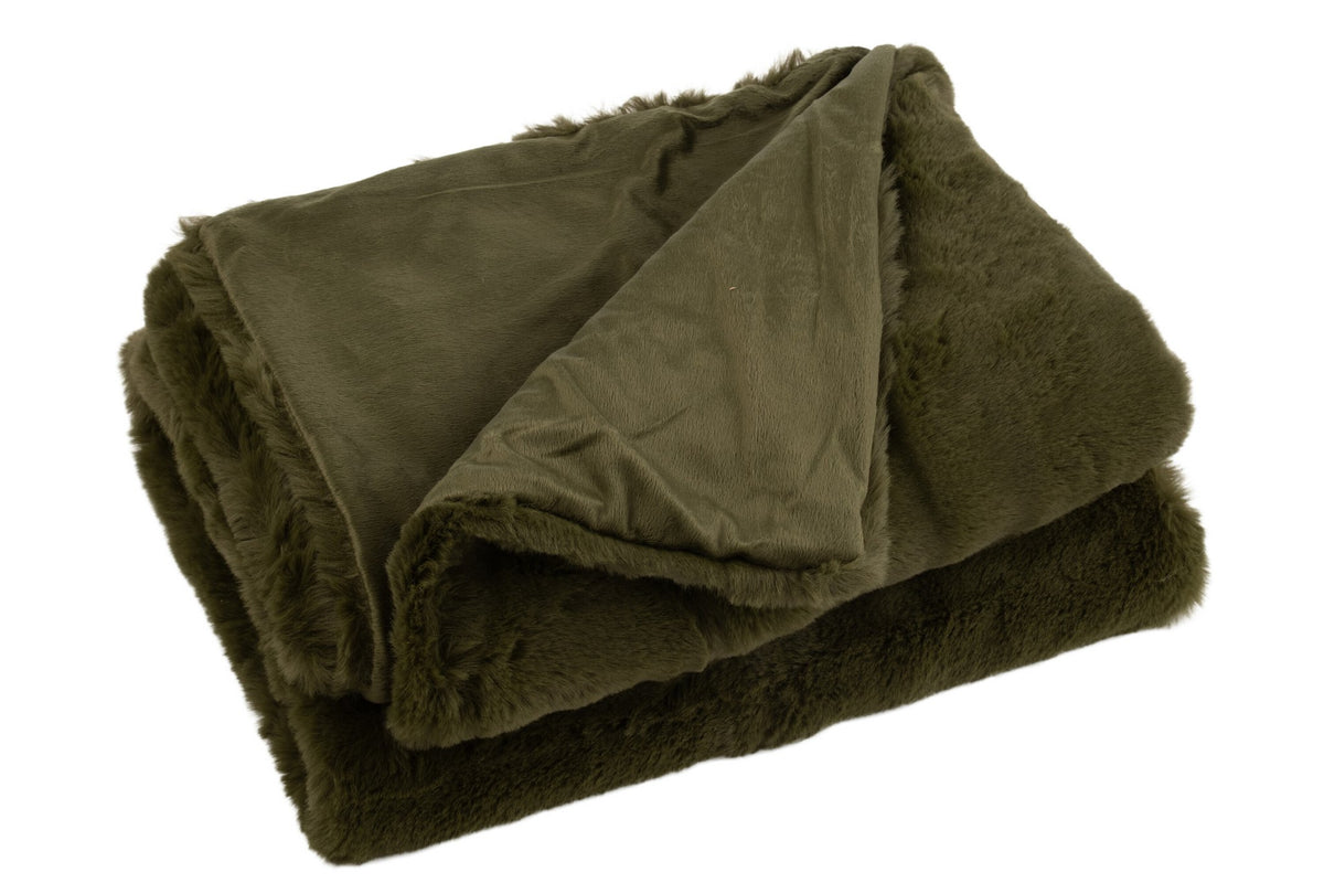 J-Line Plaid cutie - fleece deken – polyester – groen