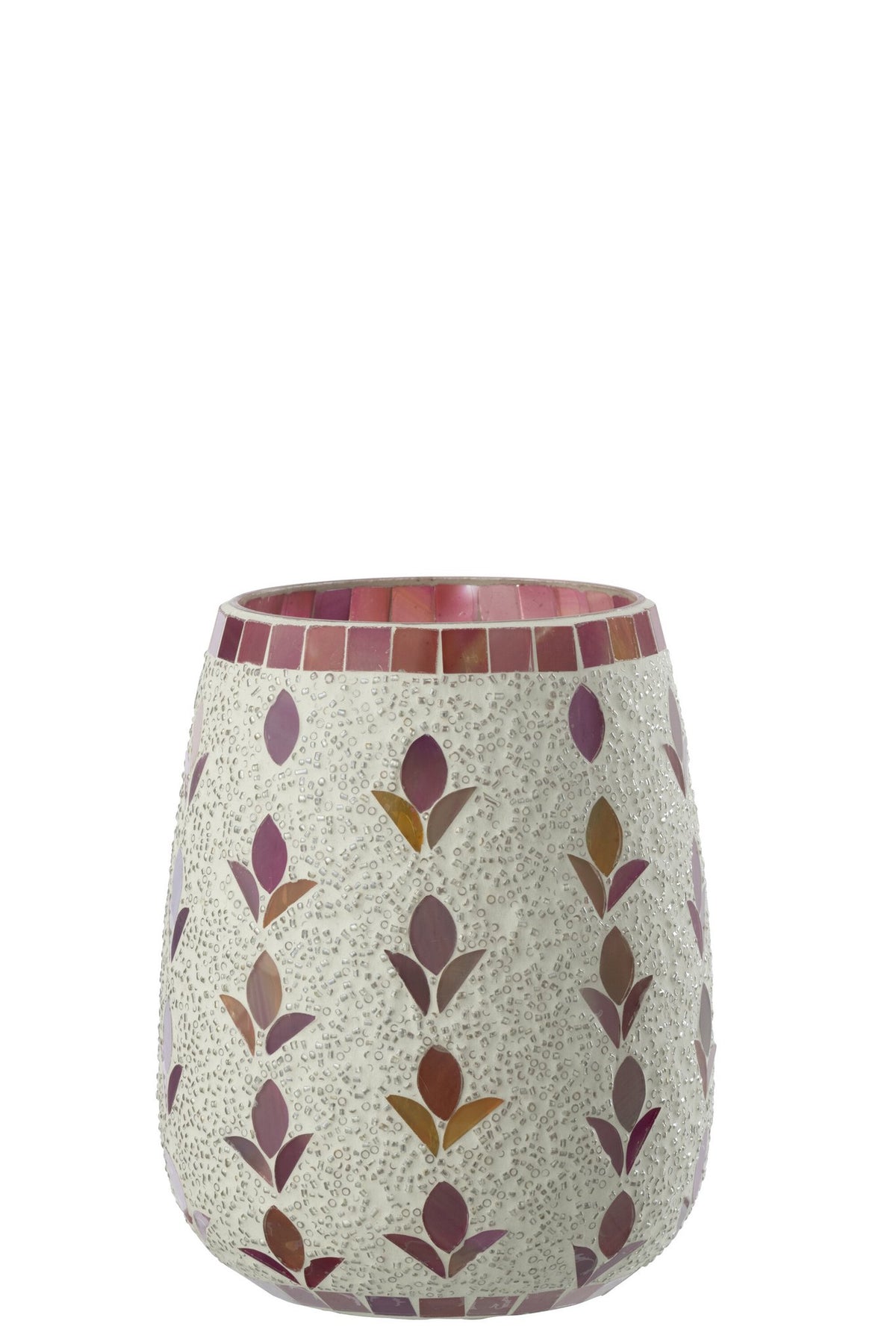 J-Line kaarshouder - glas - wit/fuchsia - L
