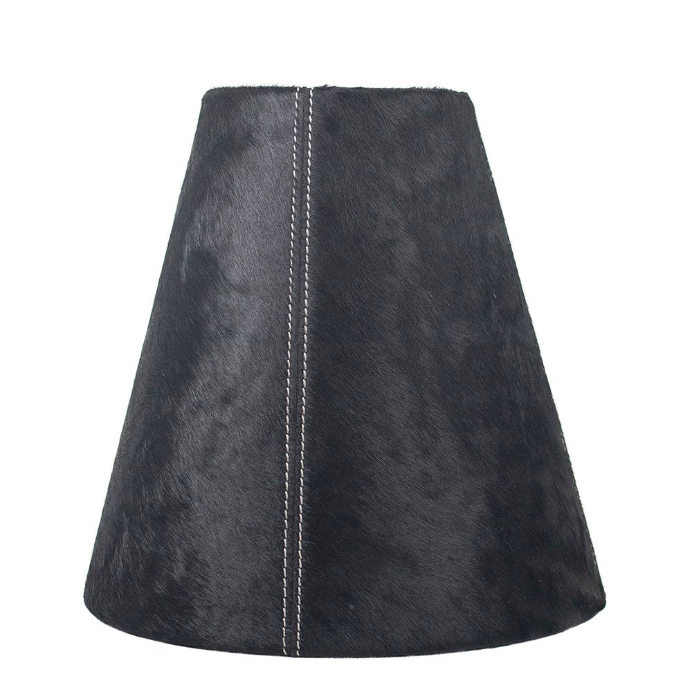 Lampenkap koehuid zwart 25 d26xd13cm