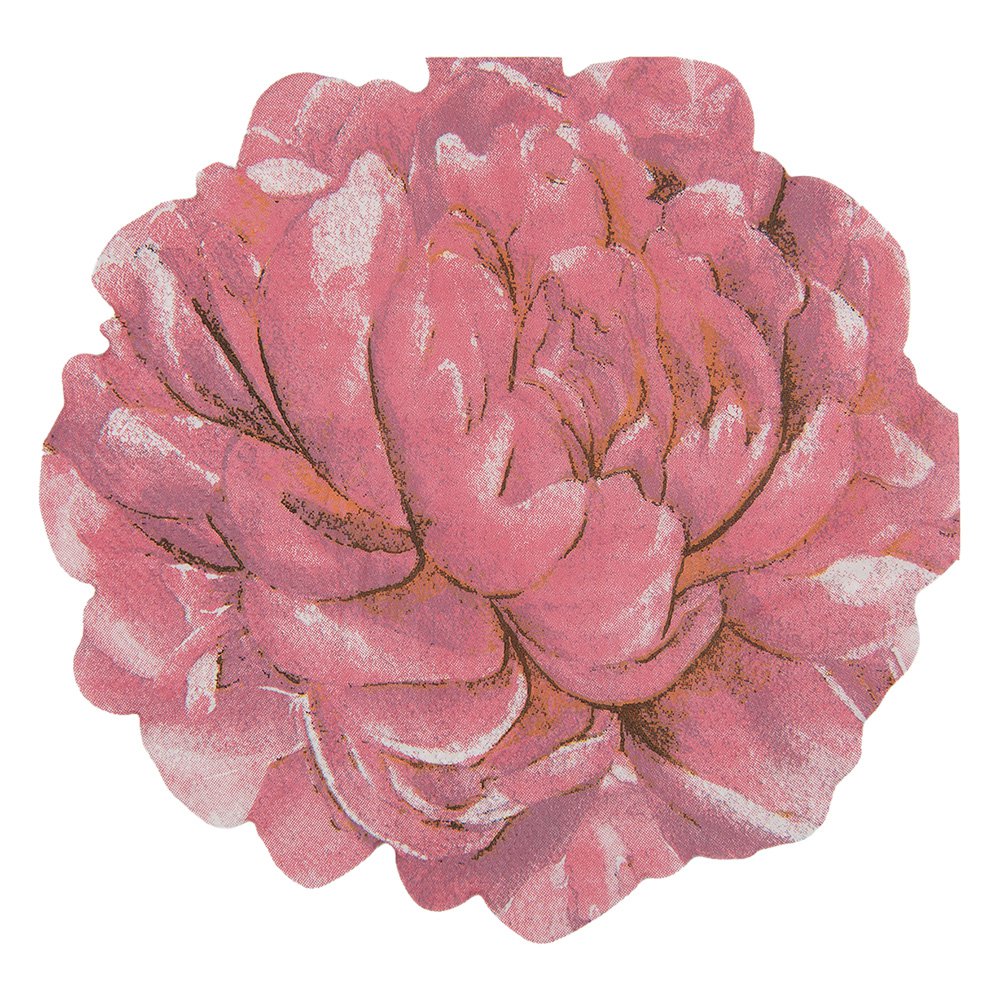 Servetten Papier Set van 20 Bloem 33x33 cm Roze Papier