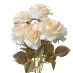 Kunstbloem Roos 47 cm Wit Kunststof Kunstplant