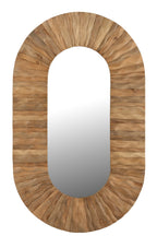 J-Line spiegel Curve Ovaal - hout - naturel