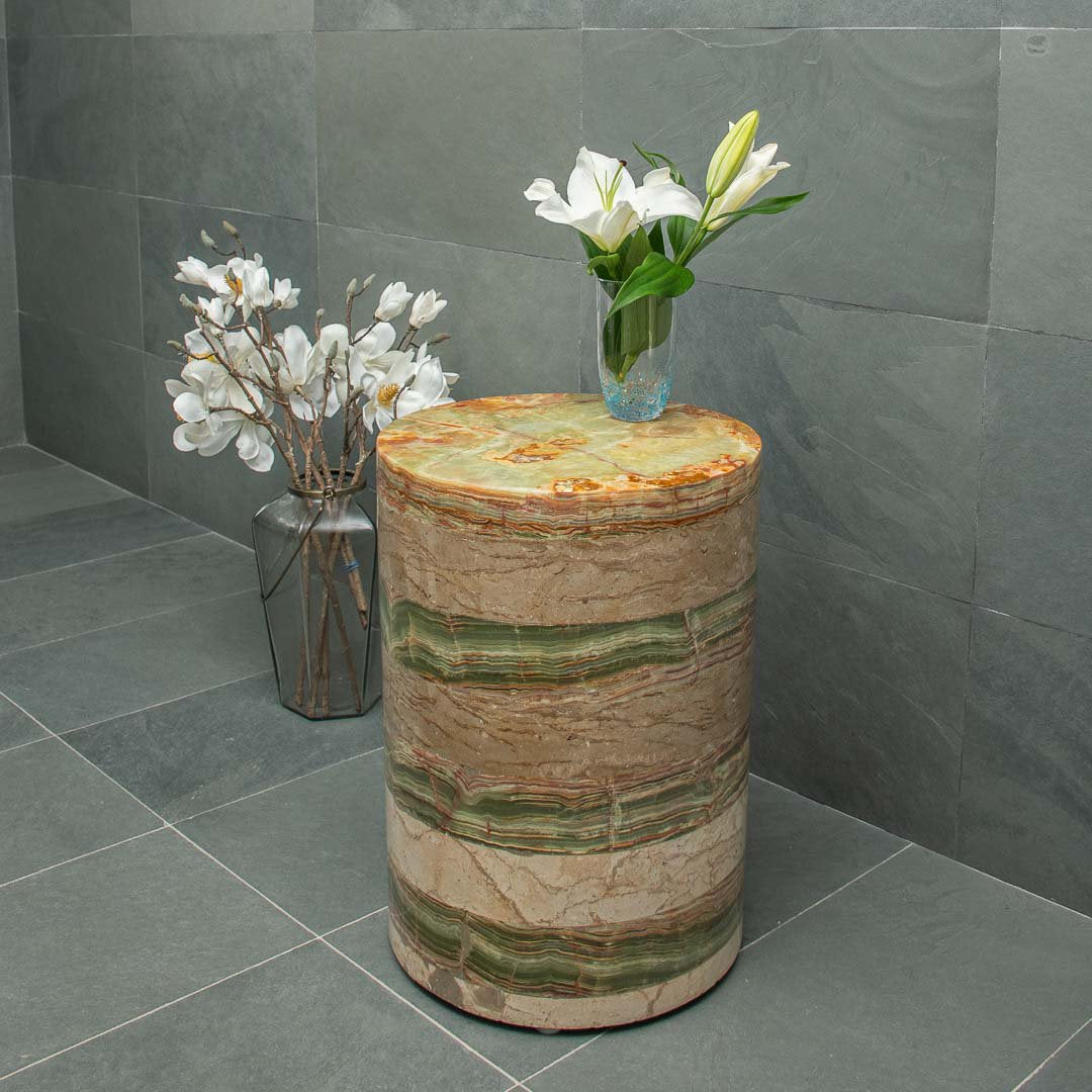 Salontafel Beige Marmer en Groene Onyx