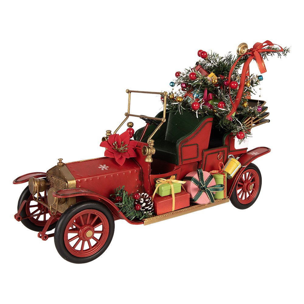 Kerstdecoratie Beeld Auto 38x16x27 cm Rood Metaal
