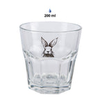 Waterglas 200 ml Transparant Glas Konijn Drinkbeker
