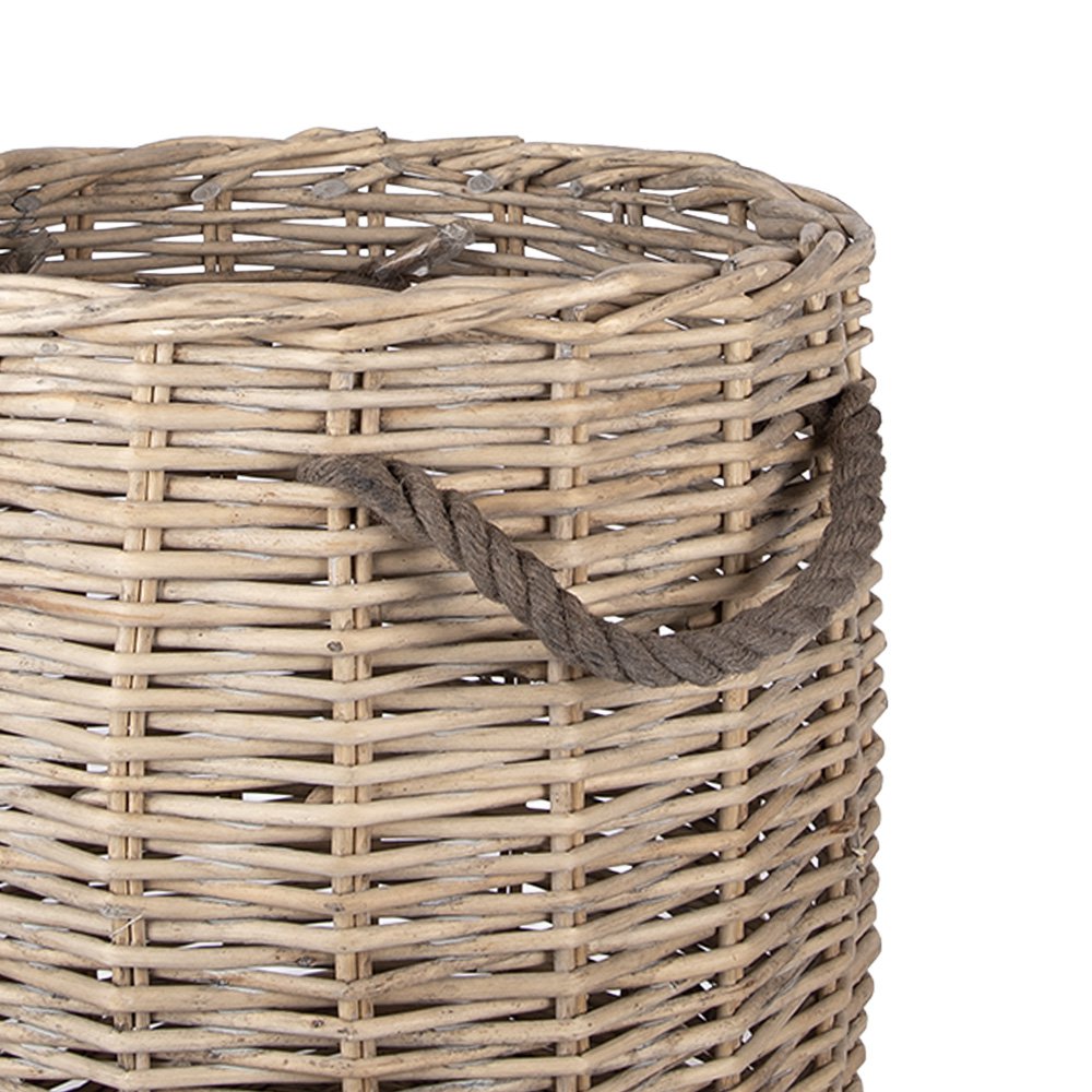 Opbergmand Set van 3 Ø 60x54 / Ø 50x50 / Ø 40x44 cm Beige Rotan