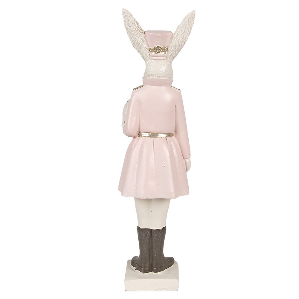 Beeld Konijn 23 cm Beige Roze Polyresin Paasdecoratie