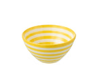 J-Line kom Granada Stripes High - keramiek - wit/geel - medium