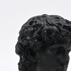 Black David Bust Statue – Klassiek geïnspireerd decoratief beeldhouwwerk voor tafelblad-styling