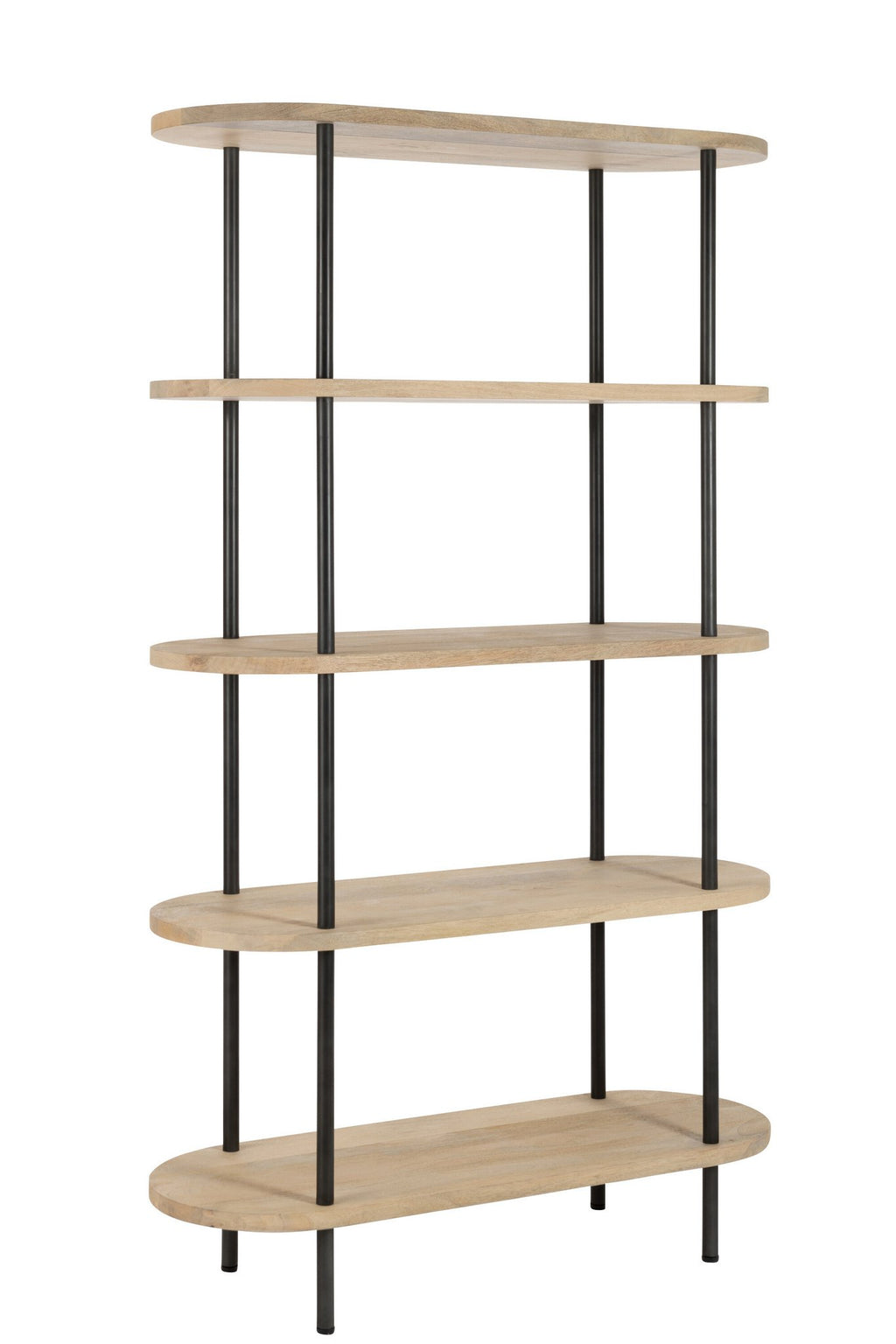 J-Line Rek Eli 5Planken Mango Hout/Staal Naturel/Grijs