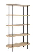 J-Line Rek Eli 5Planken Mango Hout/Staal Naturel/Grijs