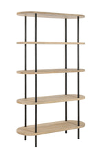 J-Line Rek Eli 5Planken Mango Hout/Staal Naturel/Grijs