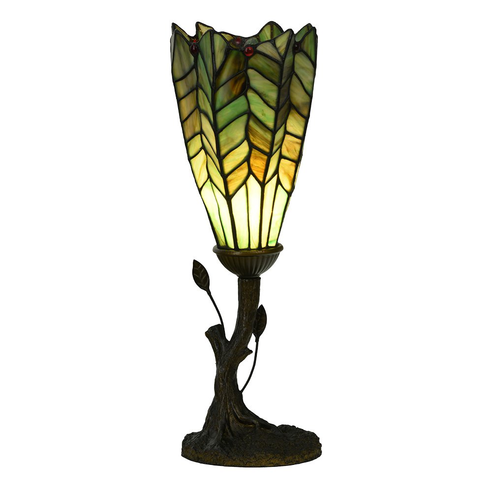 Tiffany Tafellamp Ø 15x42 cm Groen Glas Tiffany Bureaulamp