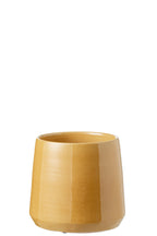 J-Line bloempot Rond - keramiek - oker - medium - Ø 23 cm