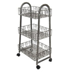 Opbergrek Grijs, IJzer 37x26x80 cm