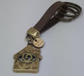 Sleutelhanger van leer Happy Home met Eye brons