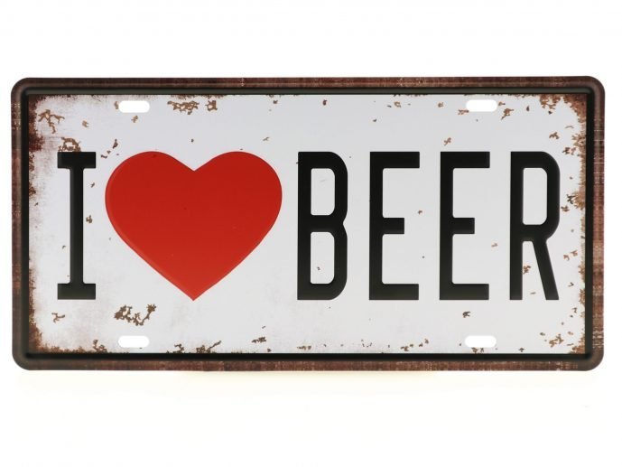 Bier Retro Wandbord 15x30