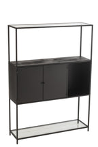 J-Line rek - metaal/glas - zwart