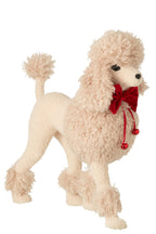 J-Line Poedelhond - stof - beige/kerstrood