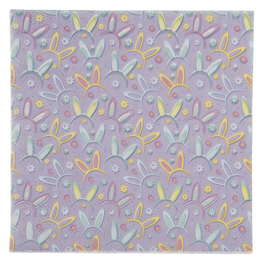 Servetten Papier Set van 20 33x33 cm Paars Papier