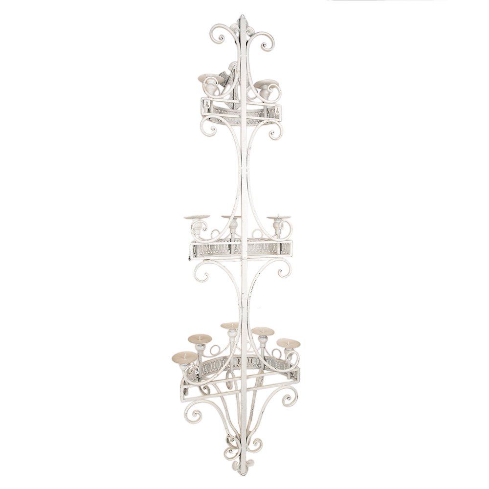 Kandelaar 44x19x143 cm Beige Metaal Wanddecoratie