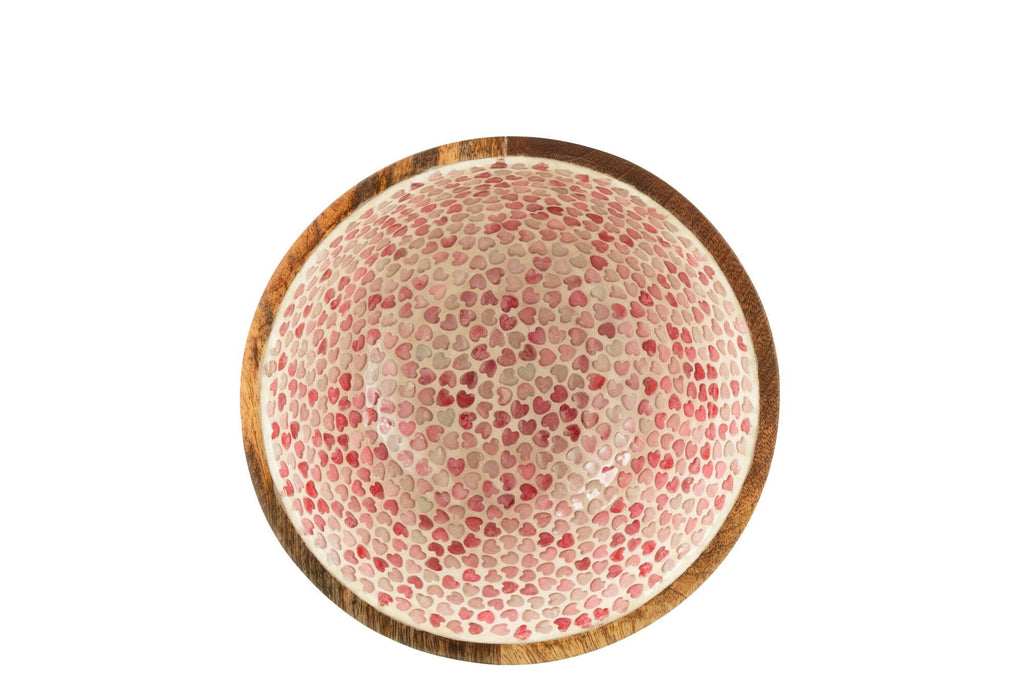J-Line Kom Hart Mozaiek Mango Hout Roze Medium