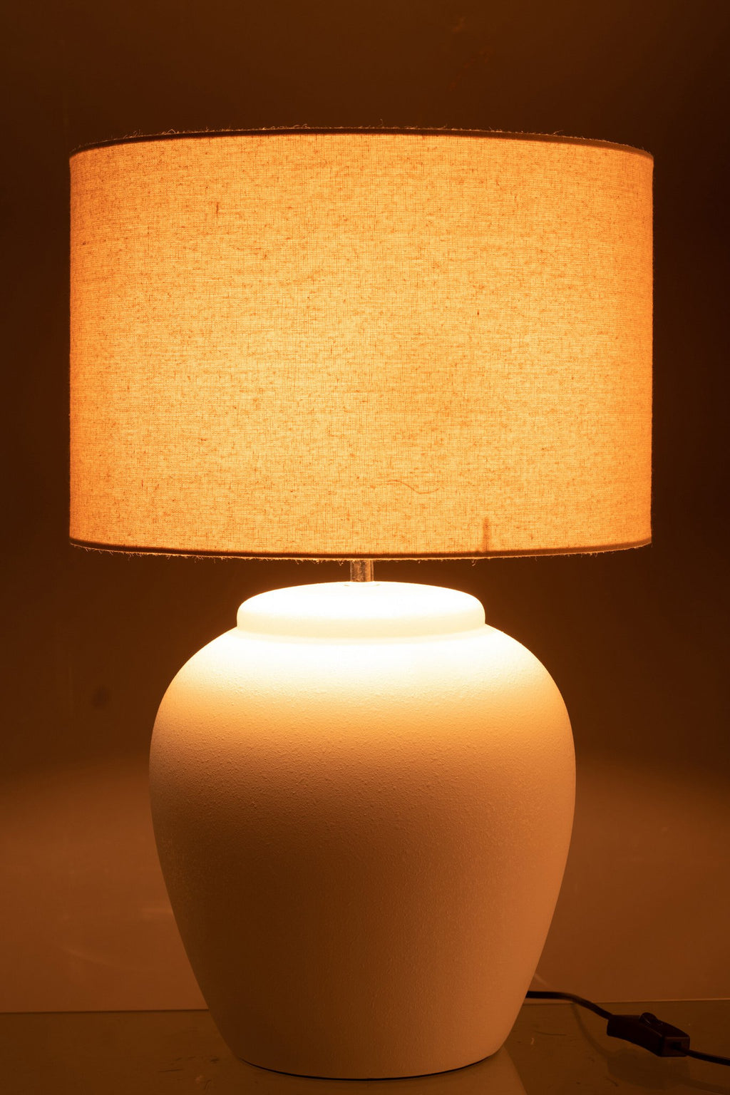 J-Line lamp Meli + kap - keramiek/linnen - wit - large