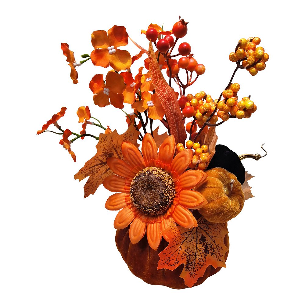 Decoratie Beeld Pompoen Oranje Kunststof