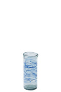 J-Line windlicht Cilinder Golf - glas - blauw