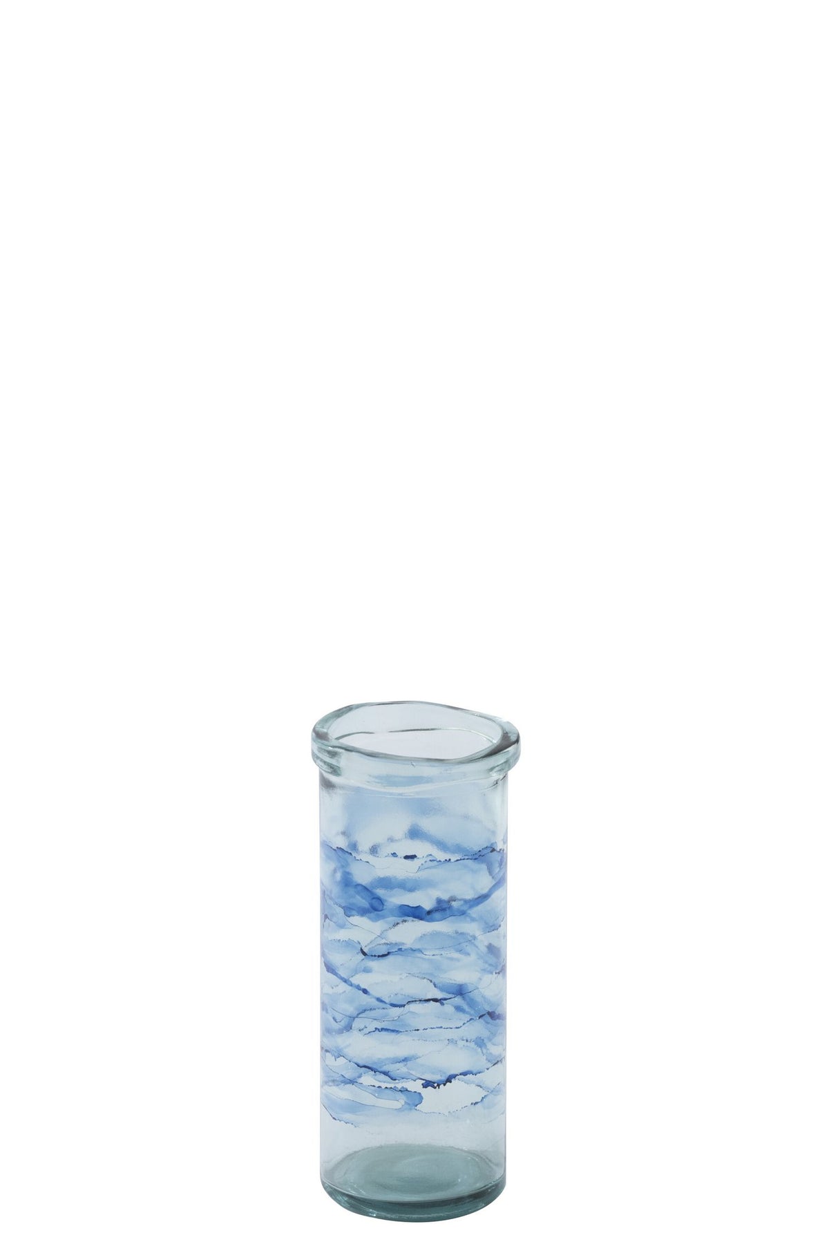 J-Line windlicht Cilinder Golf - glas - blauw