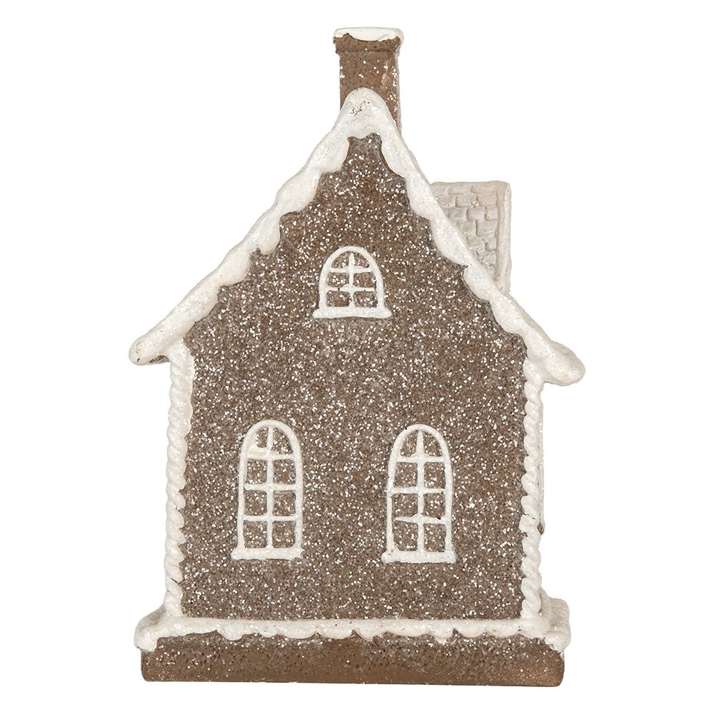 Gingerbread house met LED 16x10x23 cm Bruin Kunststof