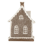 Gingerbread house met LED 16x10x23 cm Bruin Kunststof