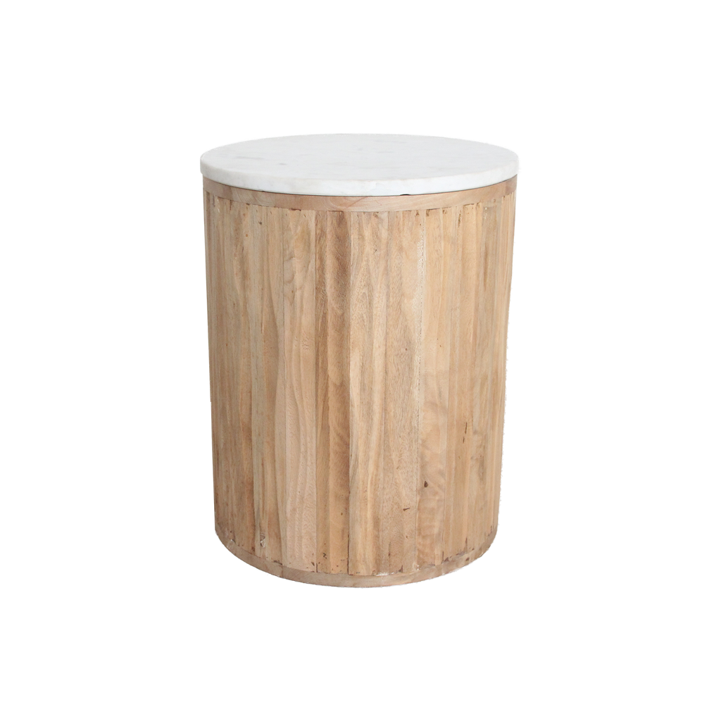 Malakka bijzettafel marmer wit - 40x40x50 cm