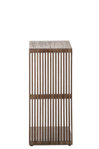 J-Line Bijzettafel met latten - gerecycled hout - donkerbruin