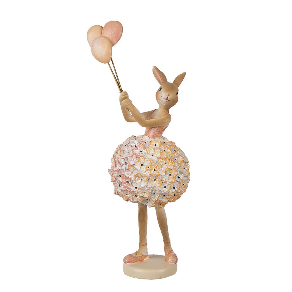 Decoratie Beeld Konijn 27 cm Beige Kunststof
