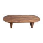 Bullnose mangohouten salontafel bruin - 140x60x35 cm
