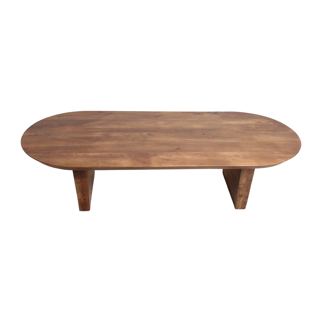 Bullnose mangohouten salontafel bruin - 140x60x35 cm