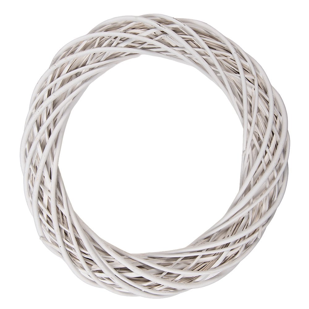 Krans Ø 50x9 cm Wit Rotan