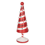 Kerstdecoratie Beeld Kerstboom Ø 12x36 cm Rood Wit Metaal