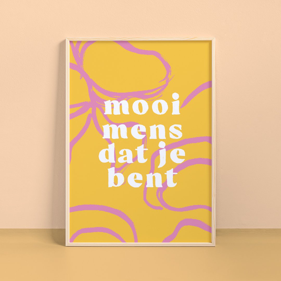 Poster A4 Kleur | Mooi mens