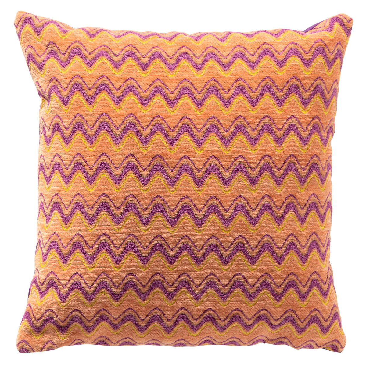 Dutch Decor Aldo - Kussen 45x45 cm - Zigzag patroon - Meloen - Oranje, paars